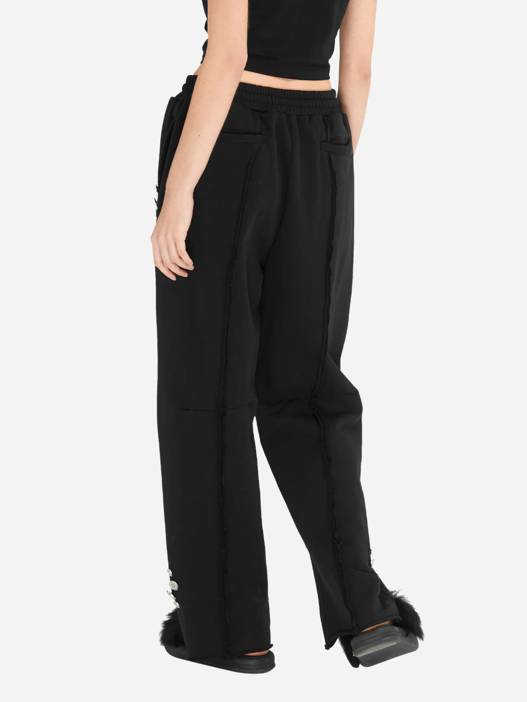 004 - Raw Edge Wide Leg Sweat Pants