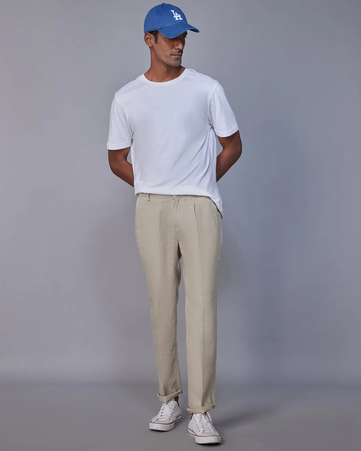 100% Linen Pants - Beige