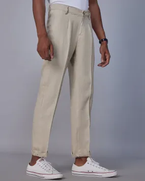 100% Linen Pants - Beige