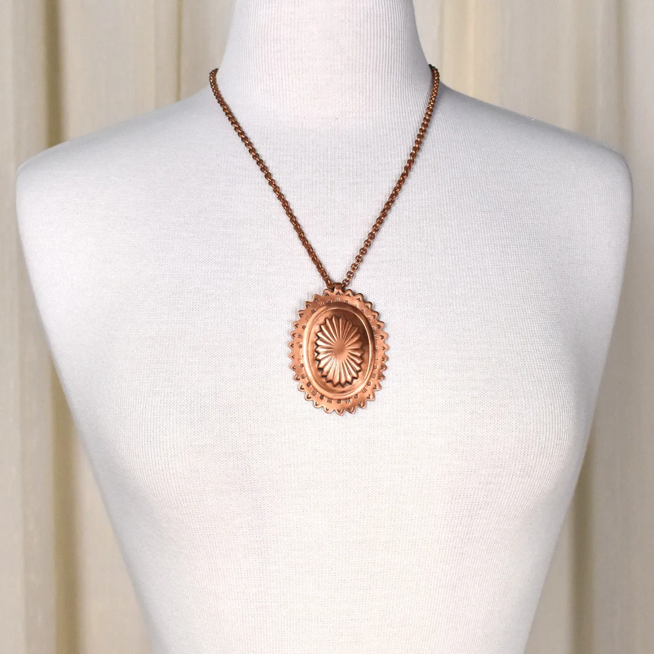 1940s Style Western Copper Pendant Necklace