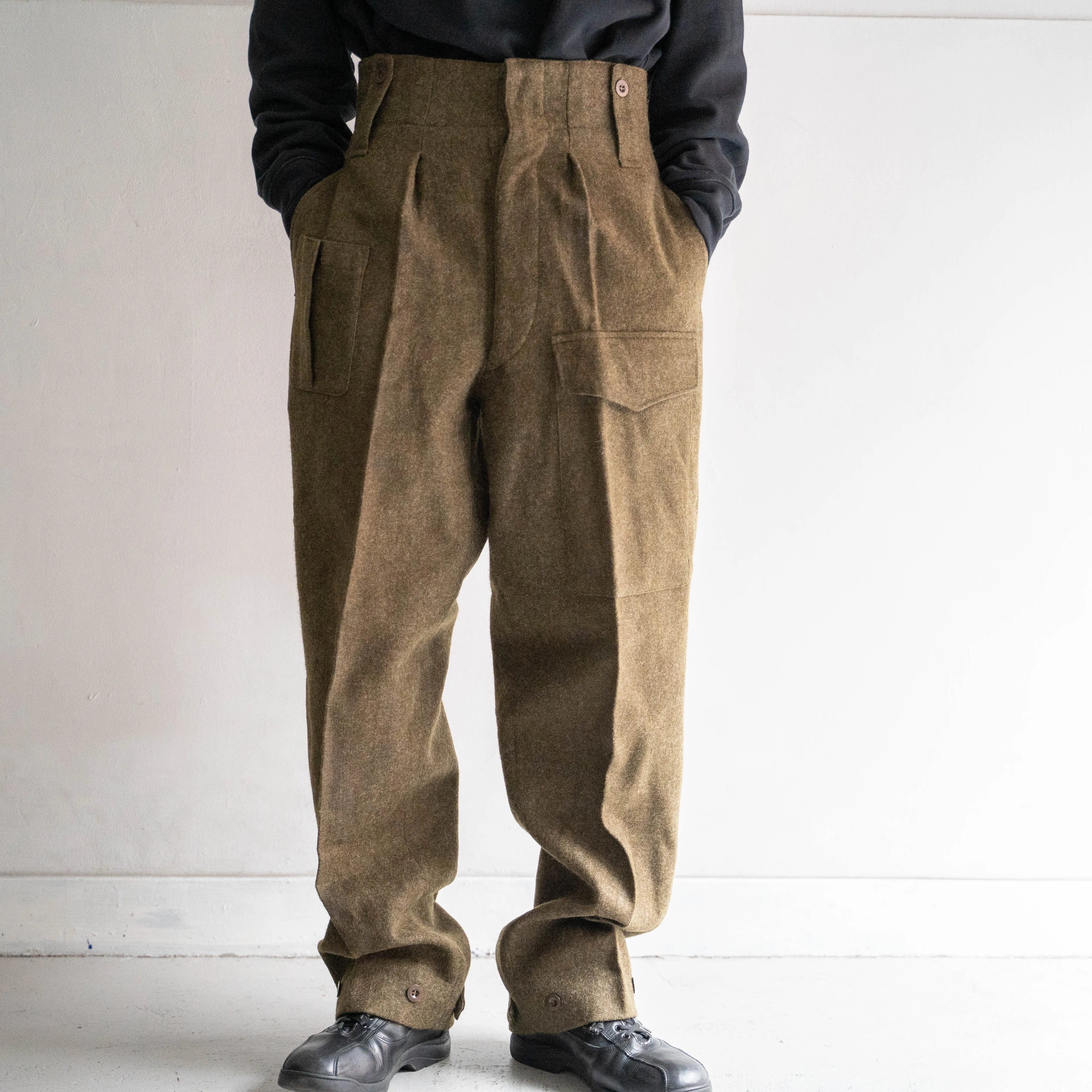 1960s dutch military wool battle dress pants "dead stock"-1