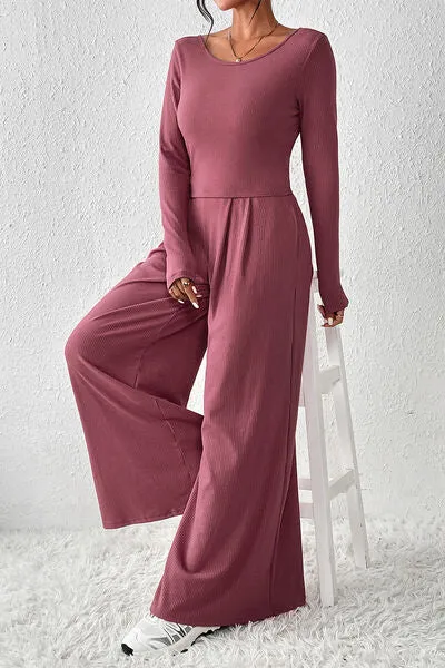 3 Ribbed Wide Leg 2 Piece Outfits