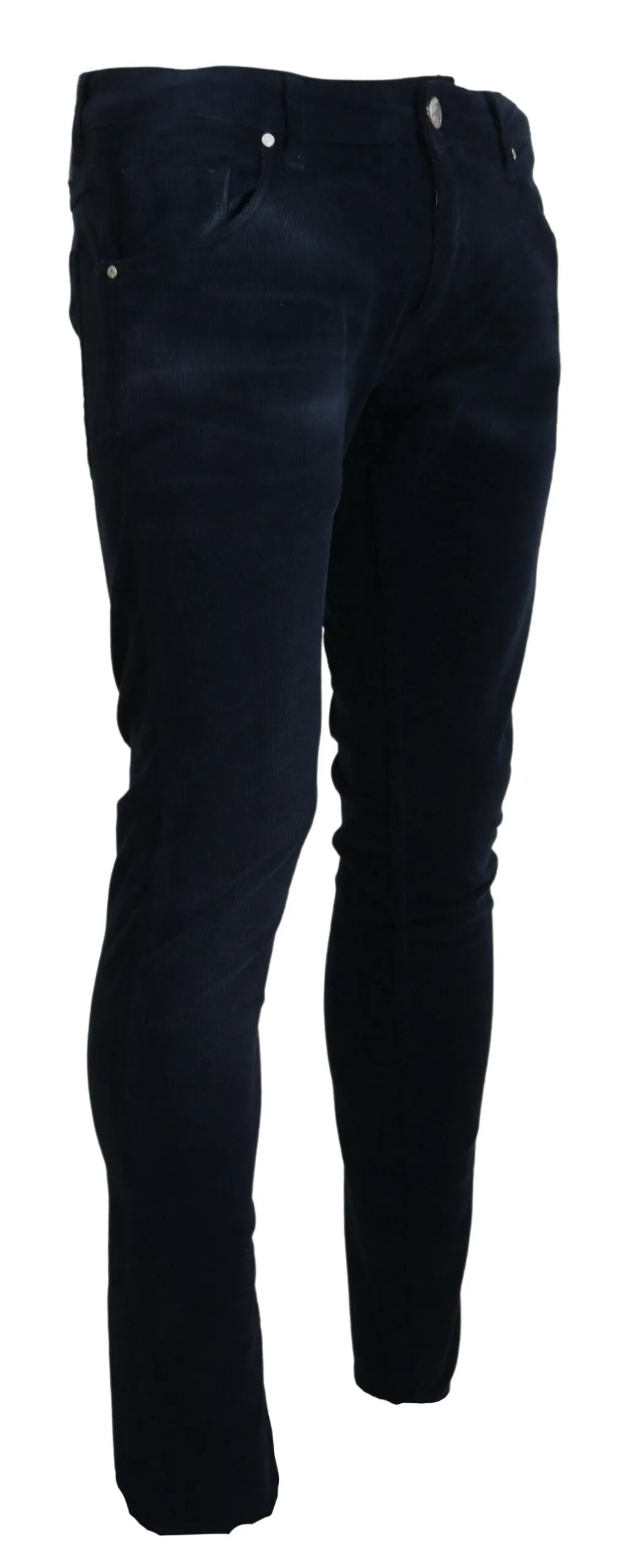 Acht Blue Cotton Corduroy Slim Stretch  Jeans