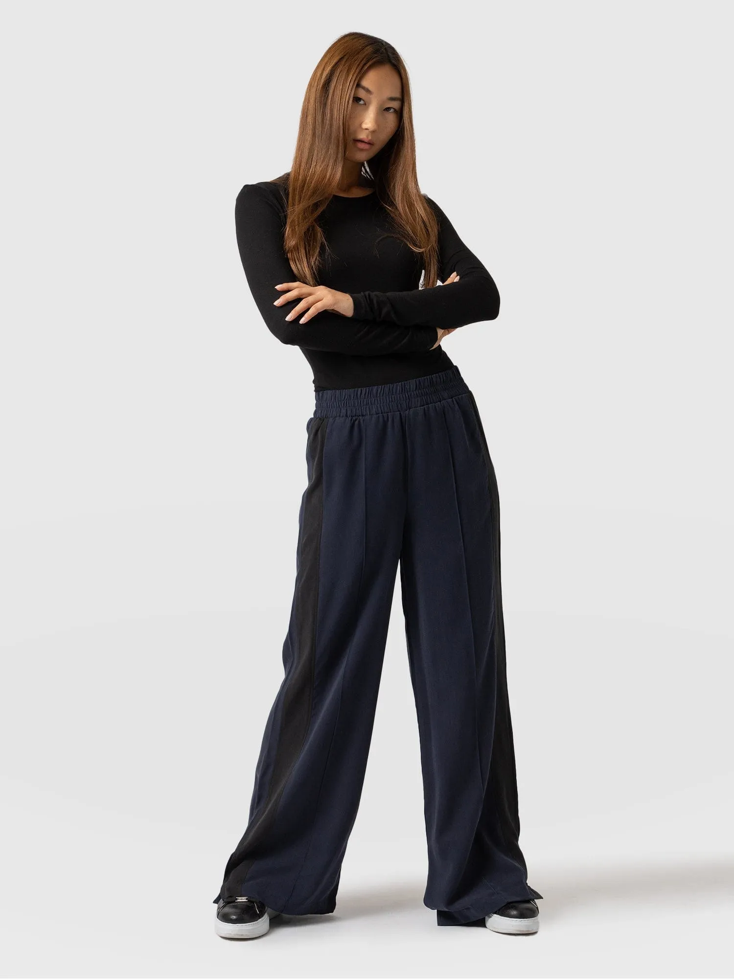 Adaline Wide Leg Pant - Navy