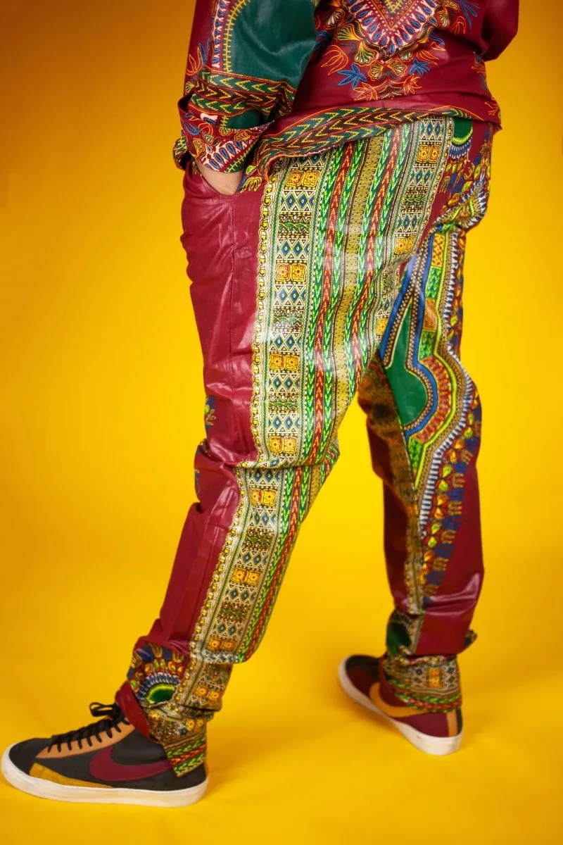 African Pants In Red Dashiki