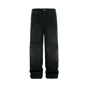 ANTIDOTE Hardware Decoration Knee Pocket Denim Jeans