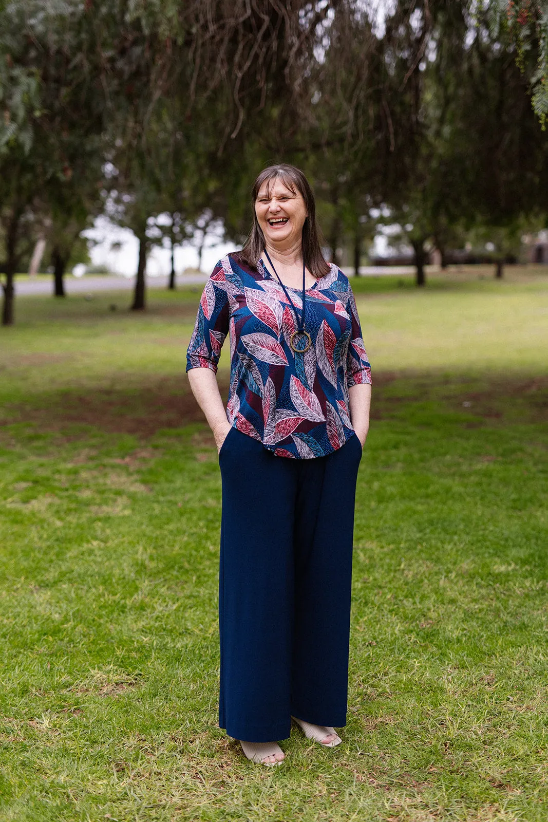 AQUILA Wide Leg Pant in Navy Allure