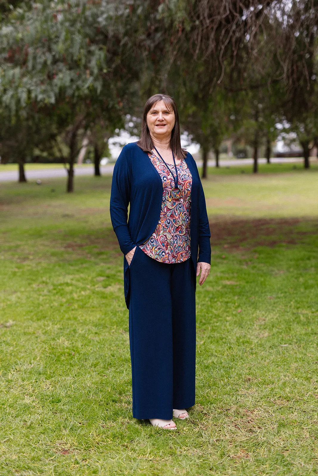 AQUILA Wide Leg Pant in Navy Allure