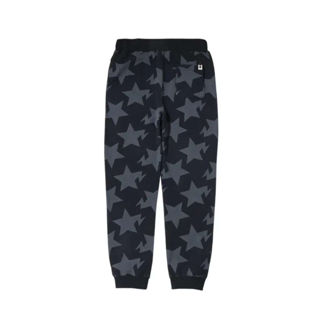 Bape Star Pattern Sweat Pants Black 001PTI301003M