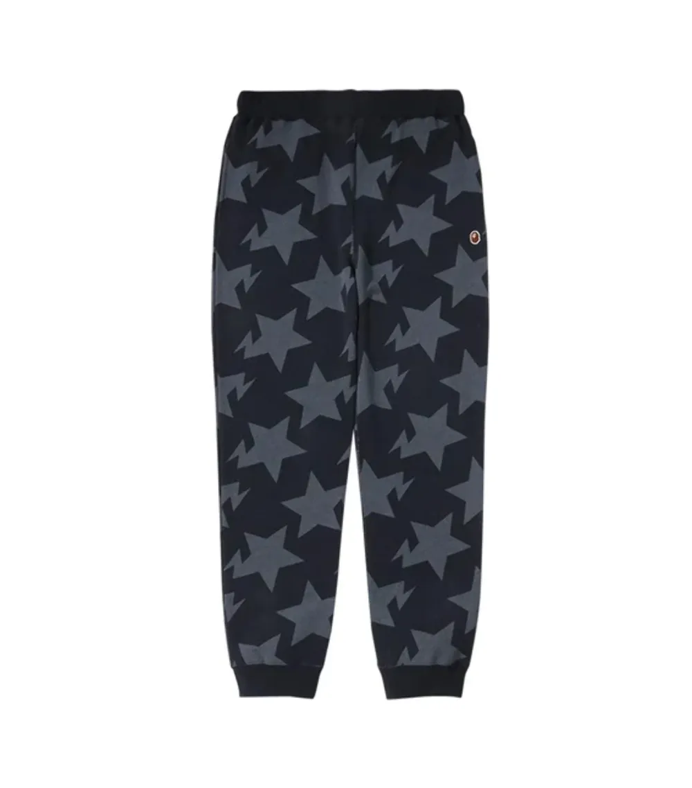 Bape Star Pattern Sweat Pants Black 001PTI301003M