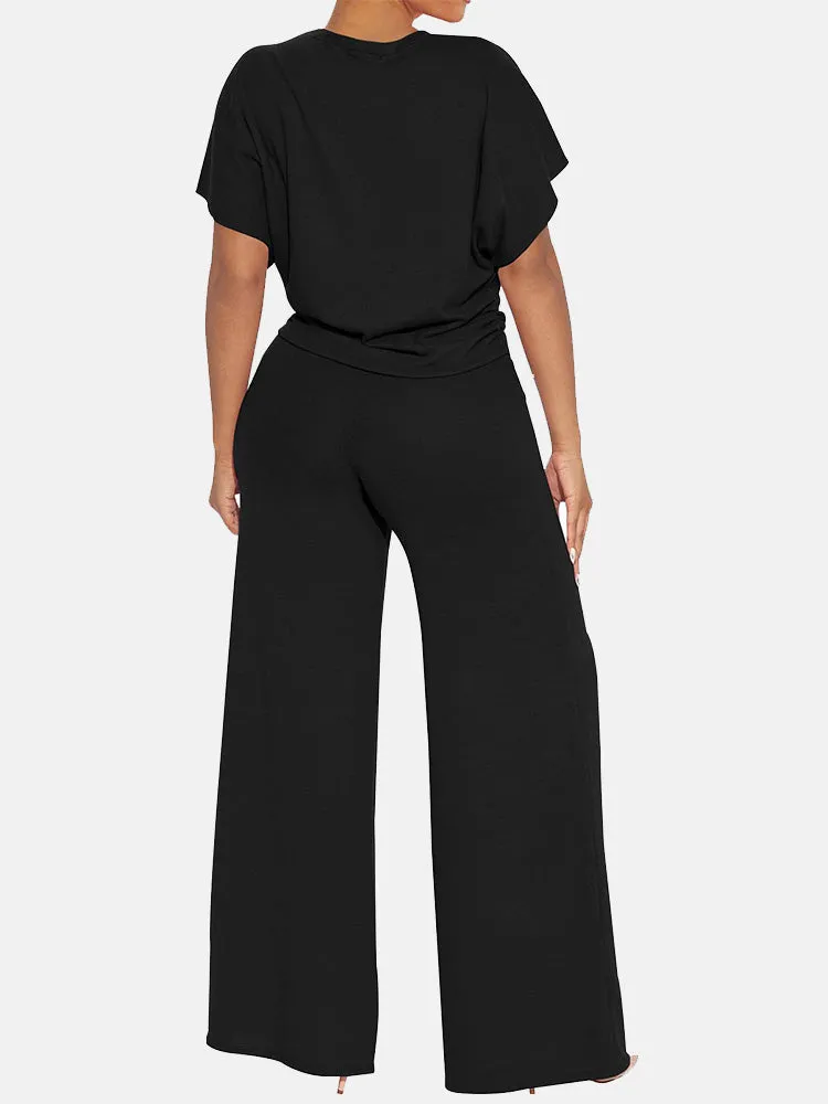 Batwing Sleeve Top & Wide Pants