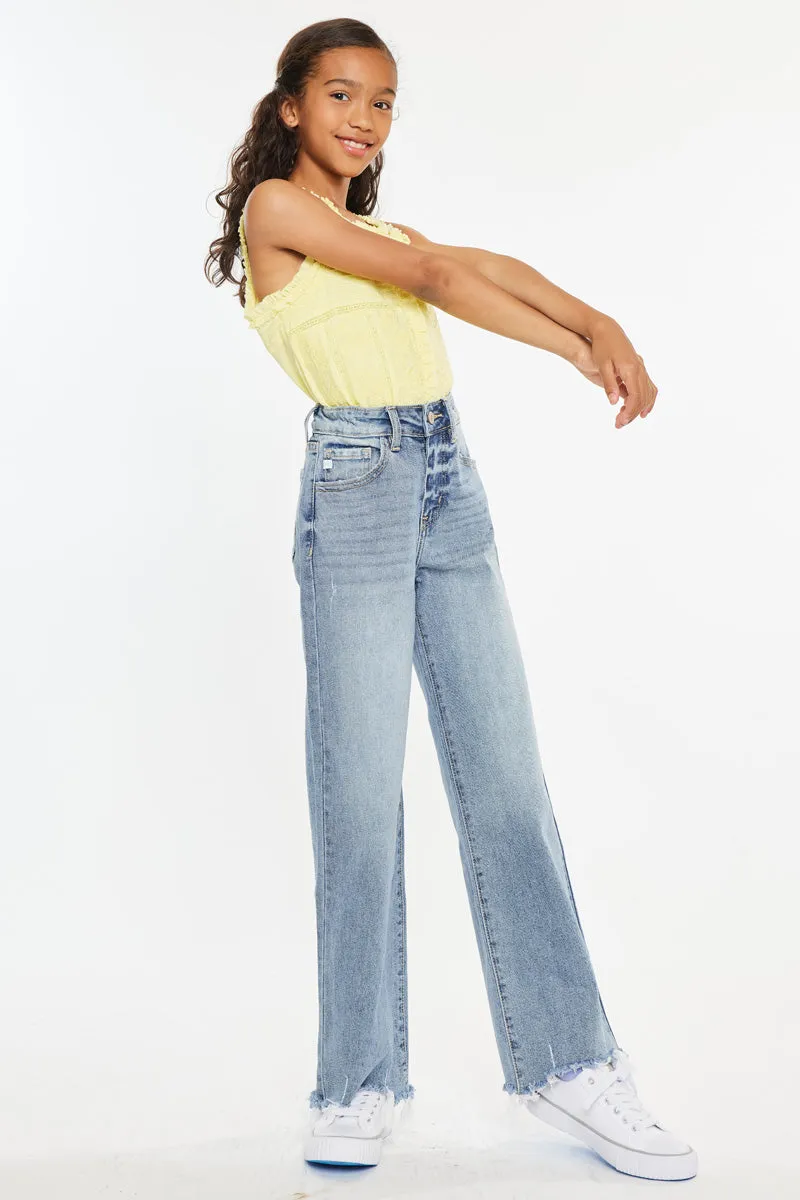 Bee High Rise Slim wide Leg Kid Jeans