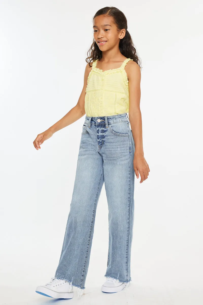 Bee High Rise Slim wide Leg Kid Jeans