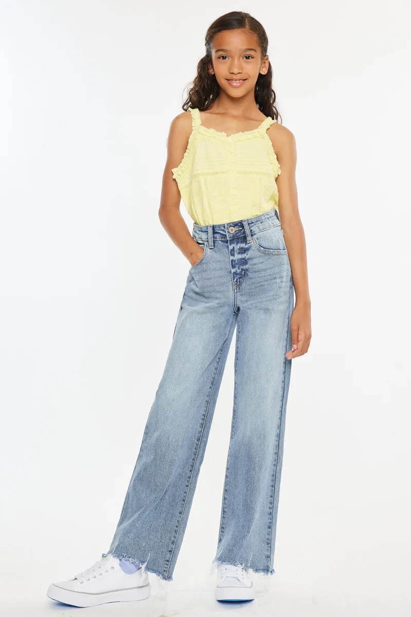 Bee High Rise Slim wide Leg Kid Jeans