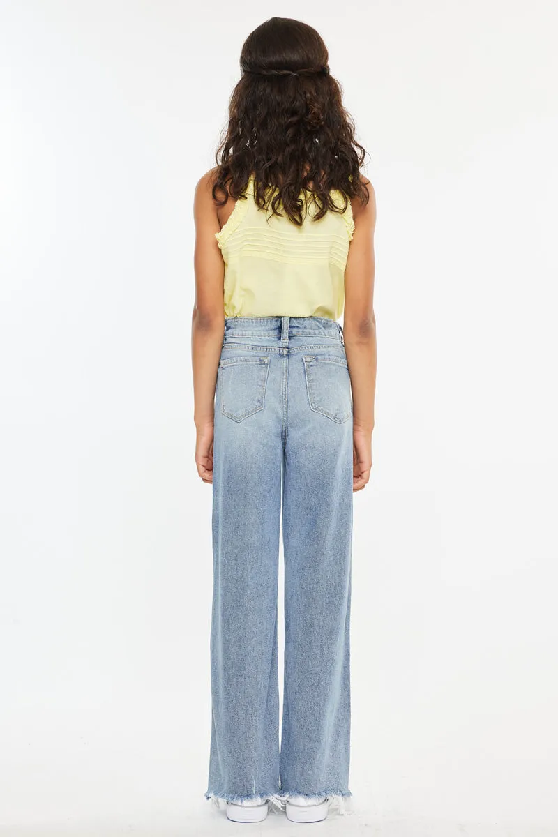 Bee High Rise Slim wide Leg Kid Jeans