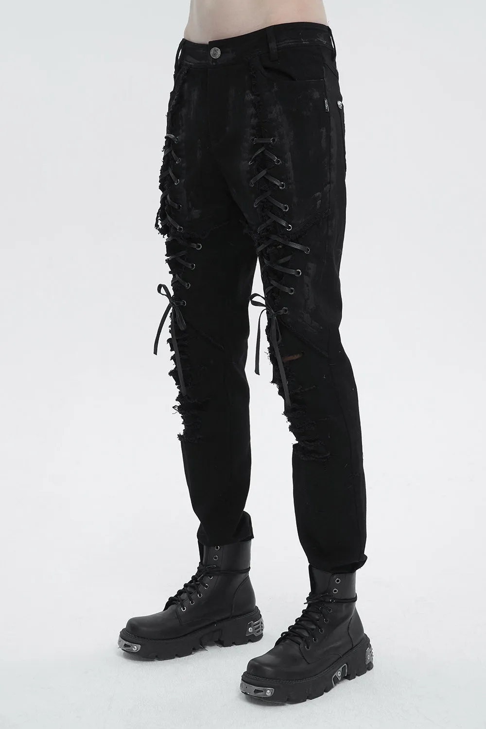 Black Death Lace-Up Pants