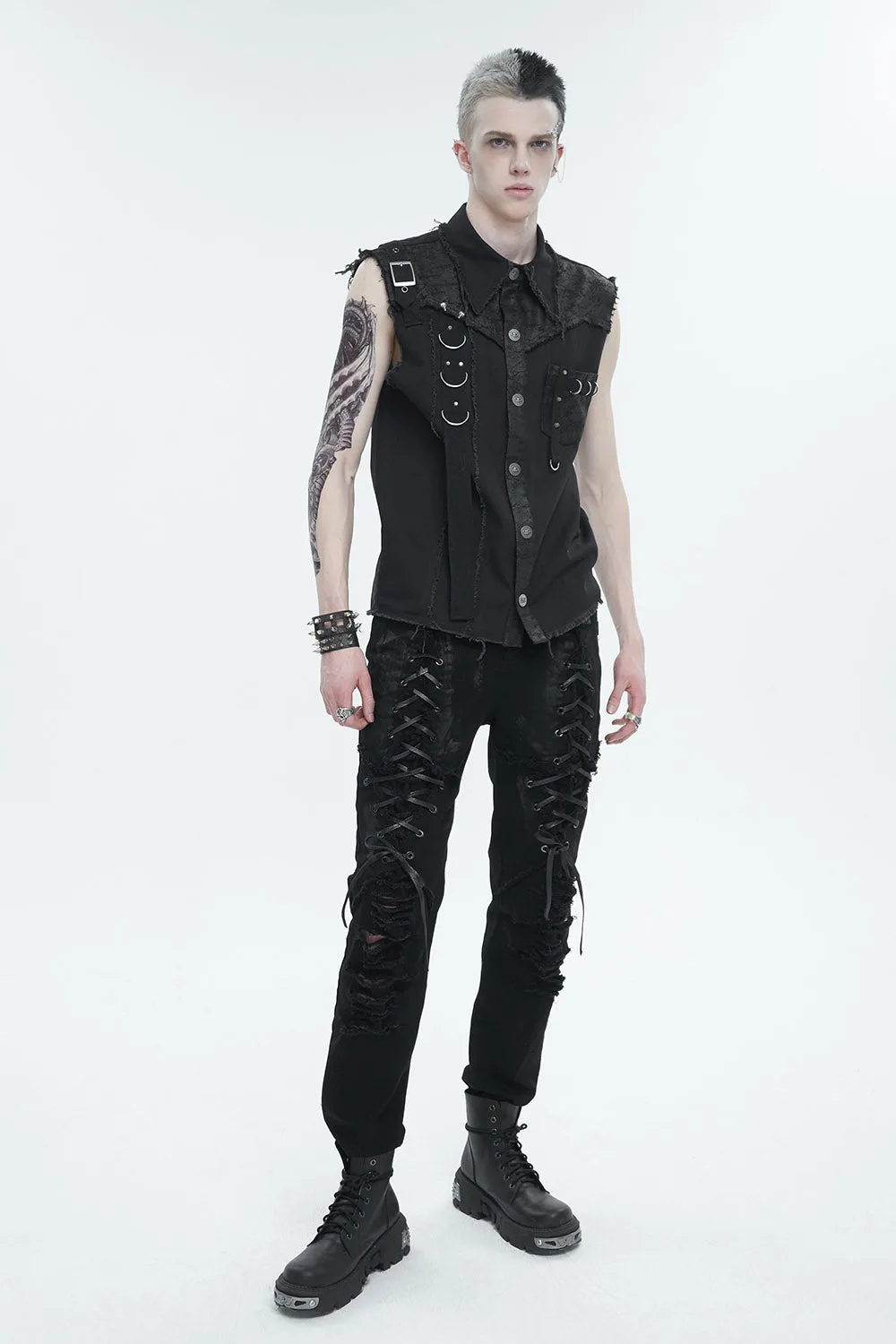 Black Death Lace-Up Pants