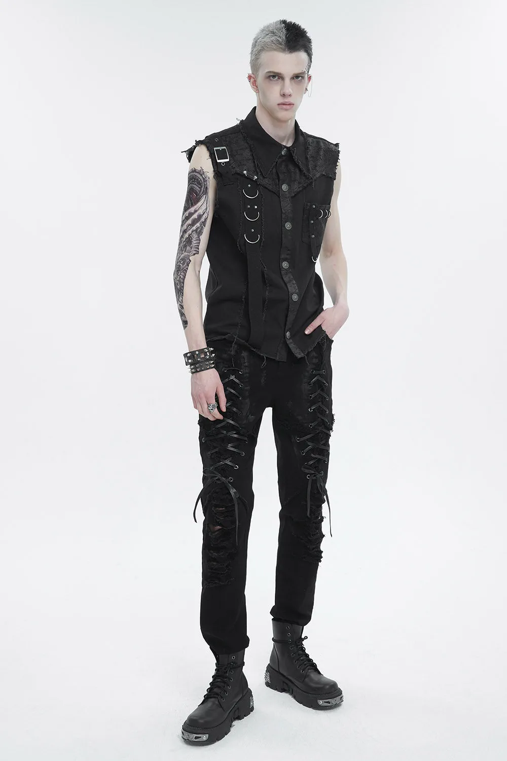 Black Death Lace-Up Pants