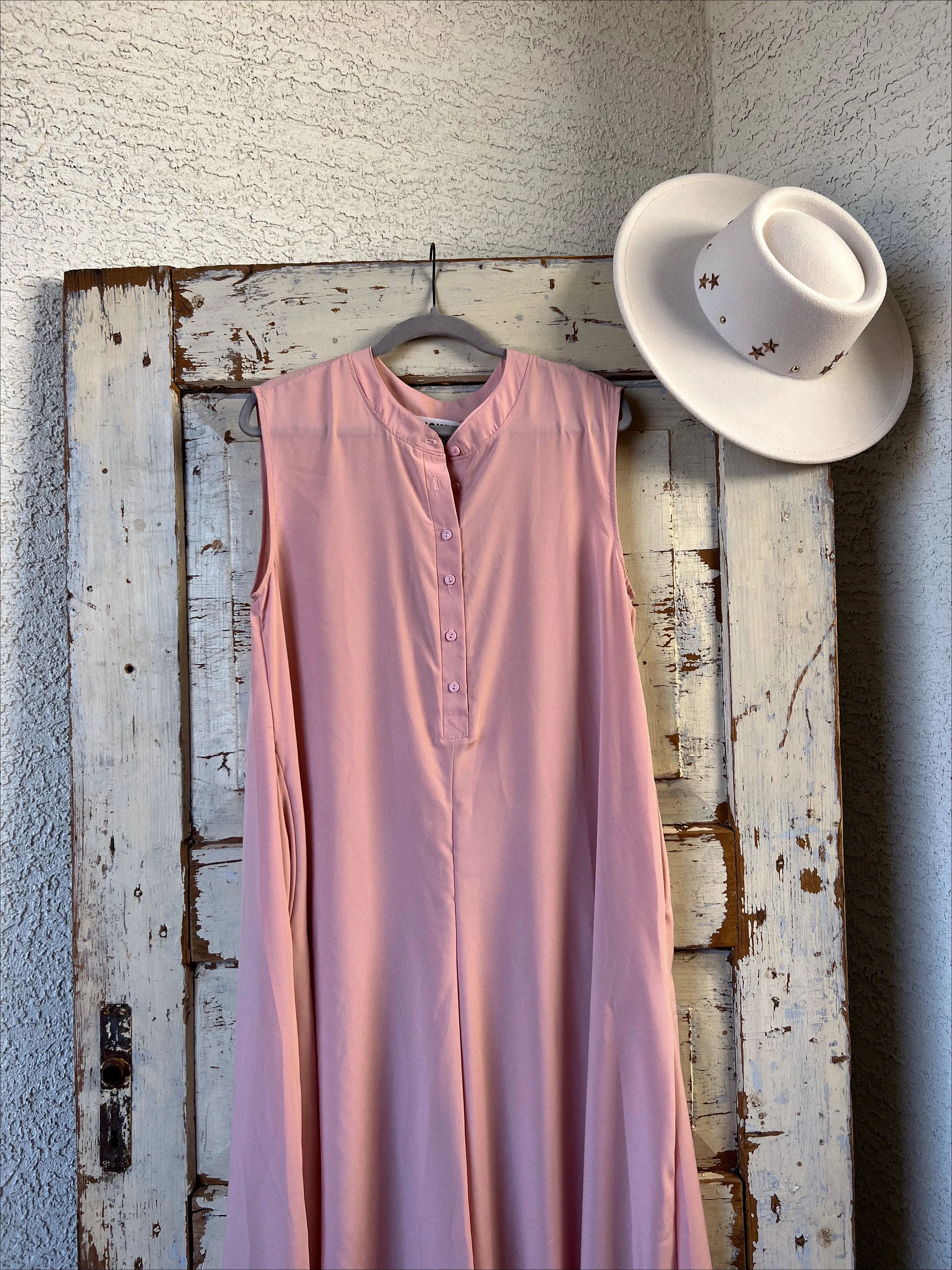 Blush Wide Leg Satin Pink Jumpsuit