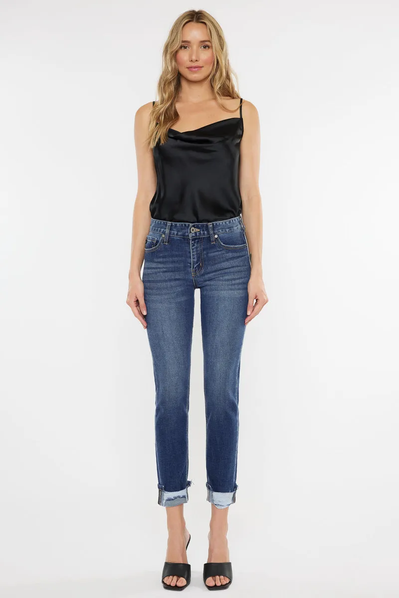 Cane Mid Rise Slim Straight Leg Jeans