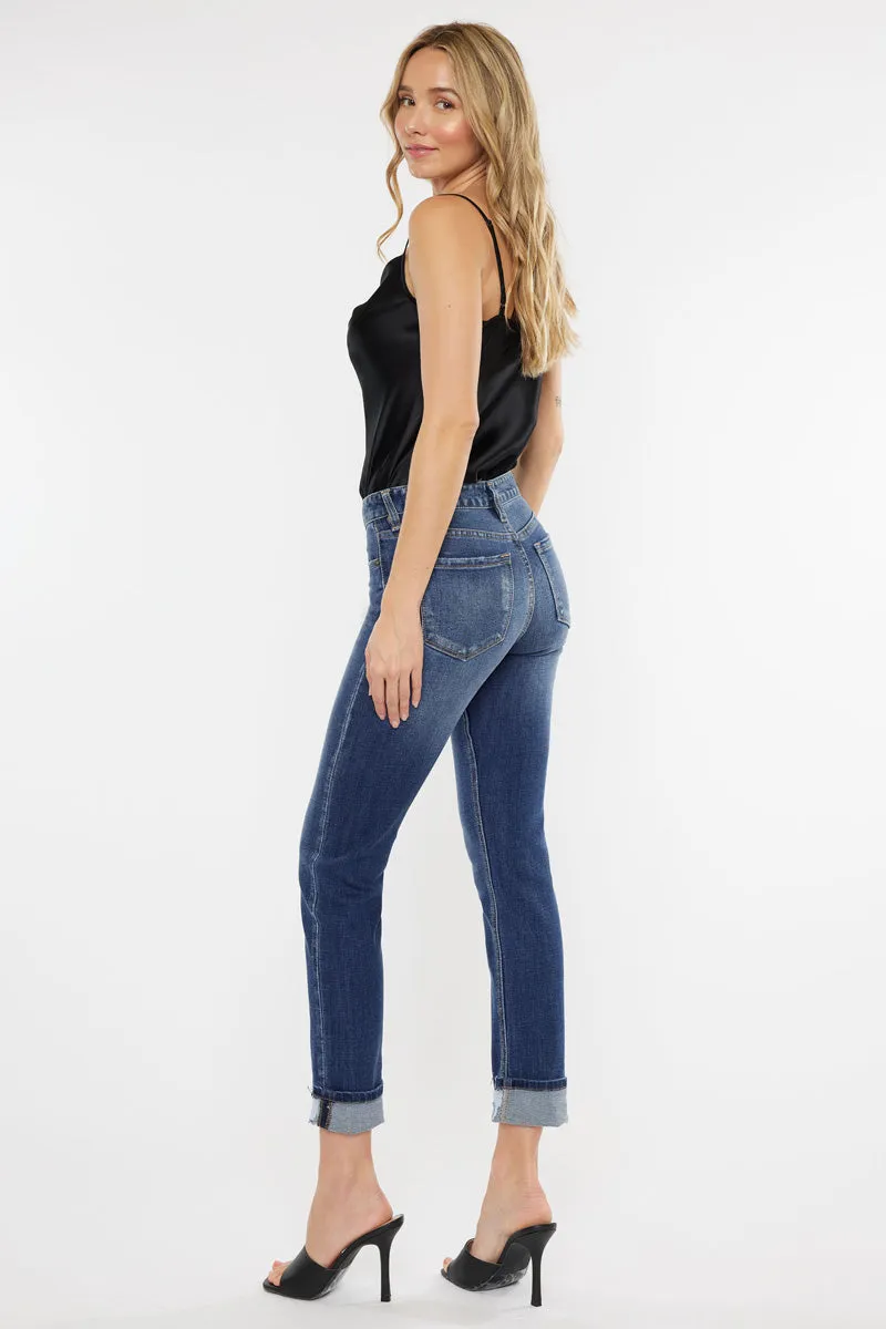 Cane Mid Rise Slim Straight Leg Jeans