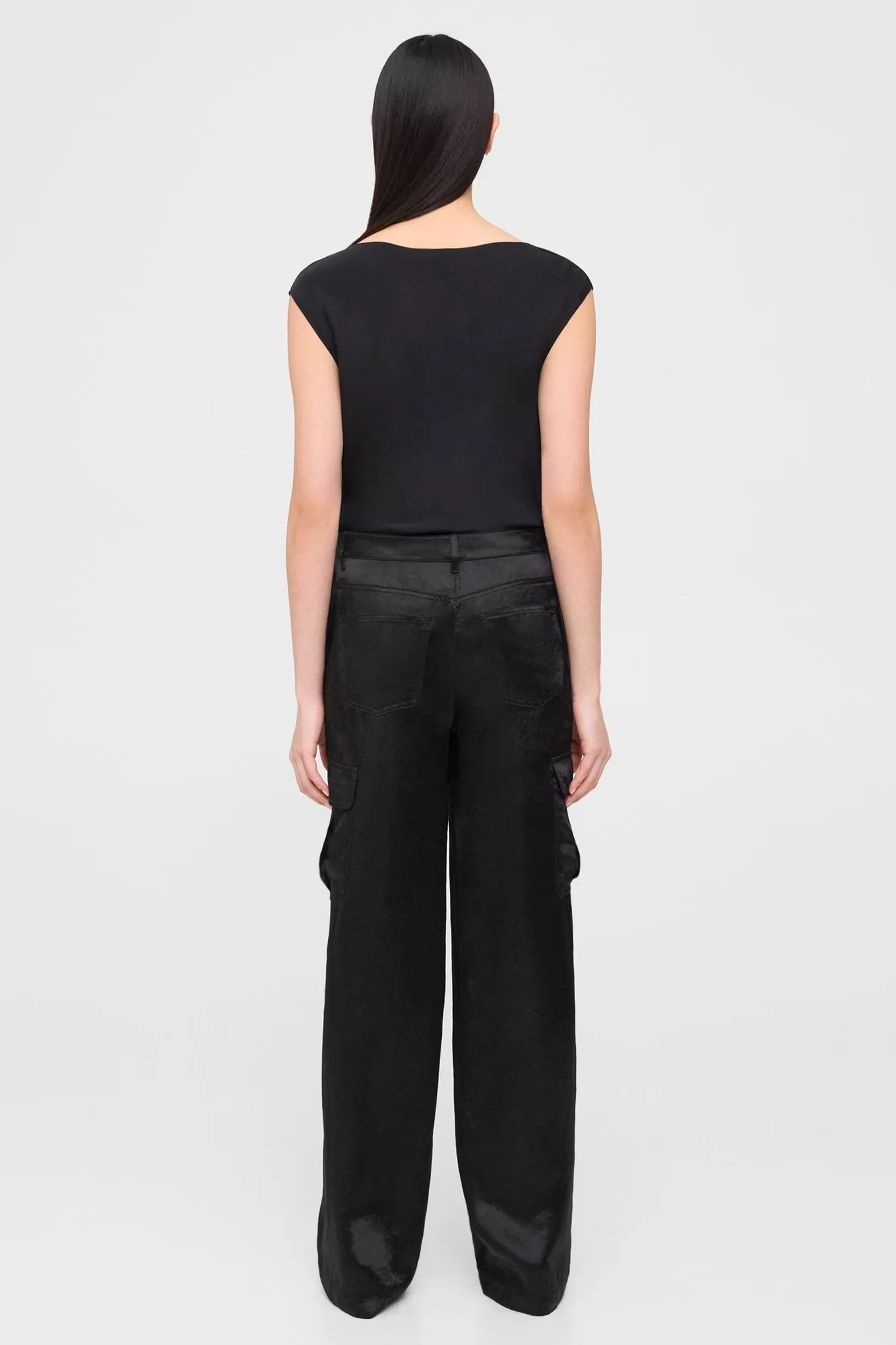 Cargo Pant in Textured Satin