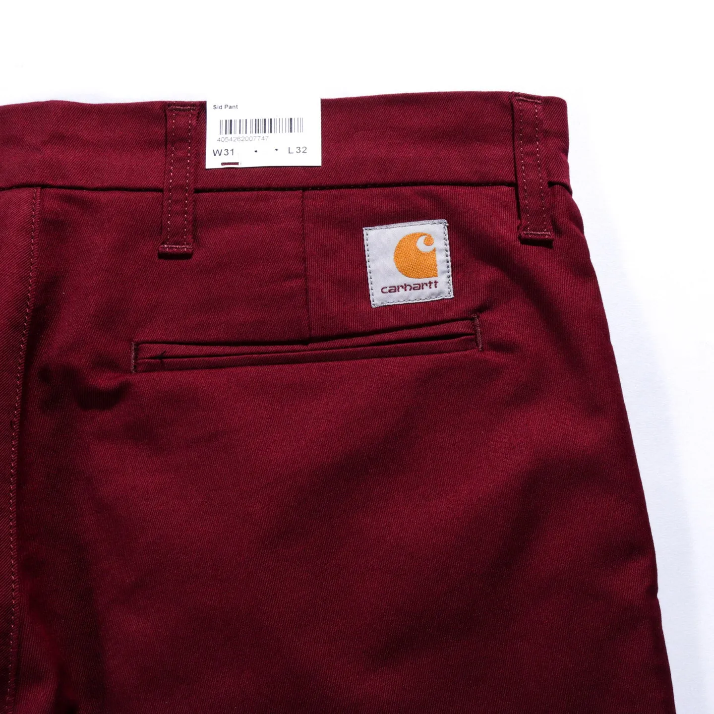 CARHARTT WIP SID PANT 'LAMAR' STRETCH TWILL CRANBERRY