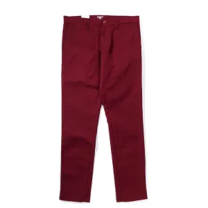 CARHARTT WIP SID PANT 'LAMAR' STRETCH TWILL CRANBERRY