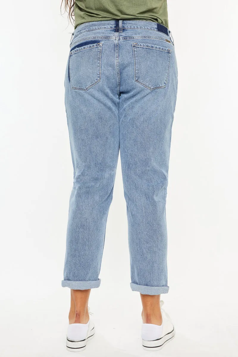 Carmelita  Mid Rise Slim Boyfriend Jeans (Plus Size)