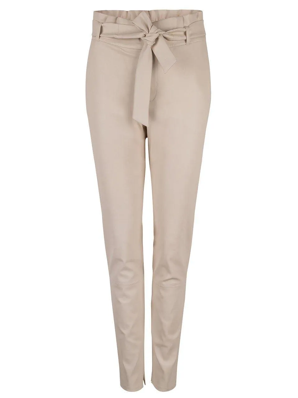 Carrey Stretch Leather Pants Butter Cream