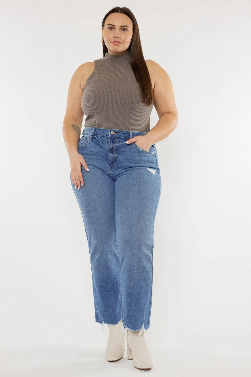 Cassiel High Rise Slim Wide Leg Jeans (Plus Size)