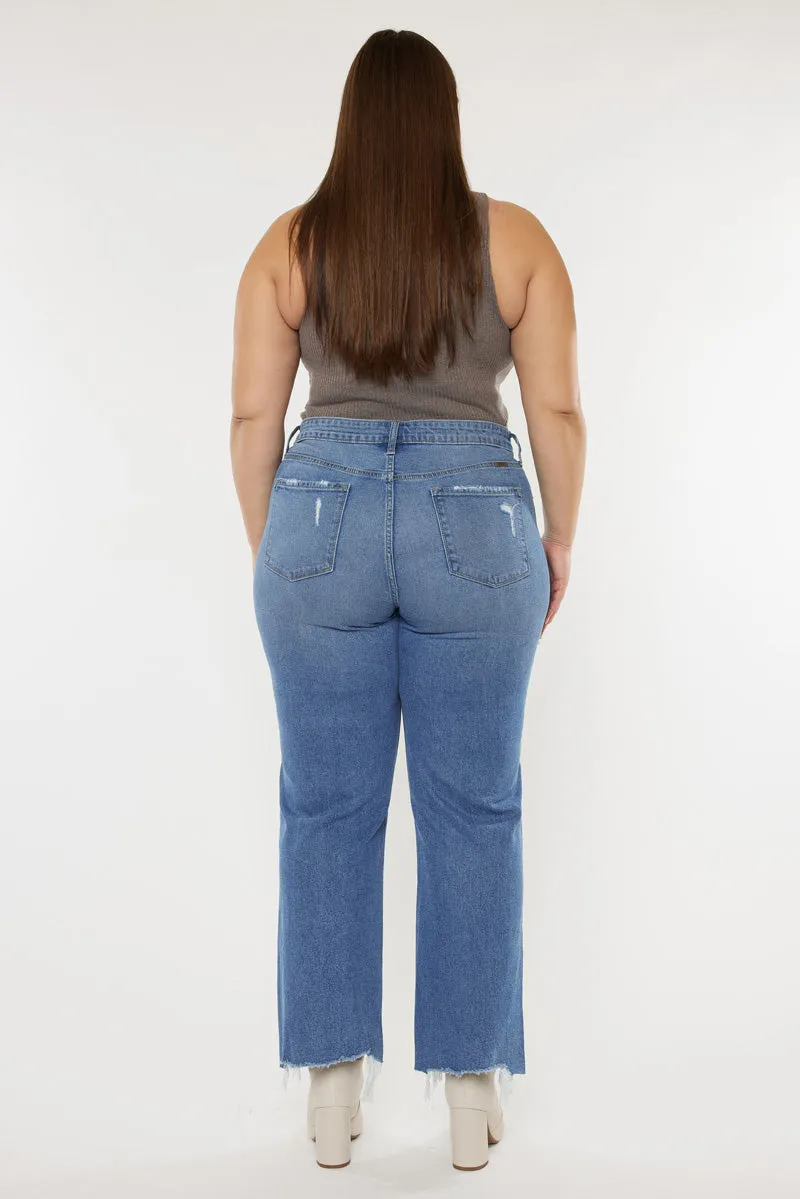 Cassiel High Rise Slim Wide Leg Jeans (Plus Size)