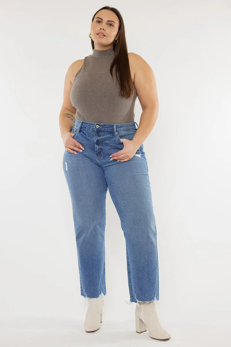 Cassiel High Rise Slim Wide Leg Jeans (Plus Size)