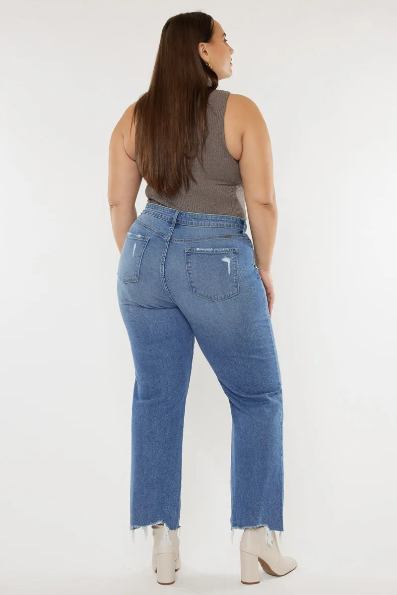 Cassiel High Rise Slim Wide Leg Jeans (Plus Size)