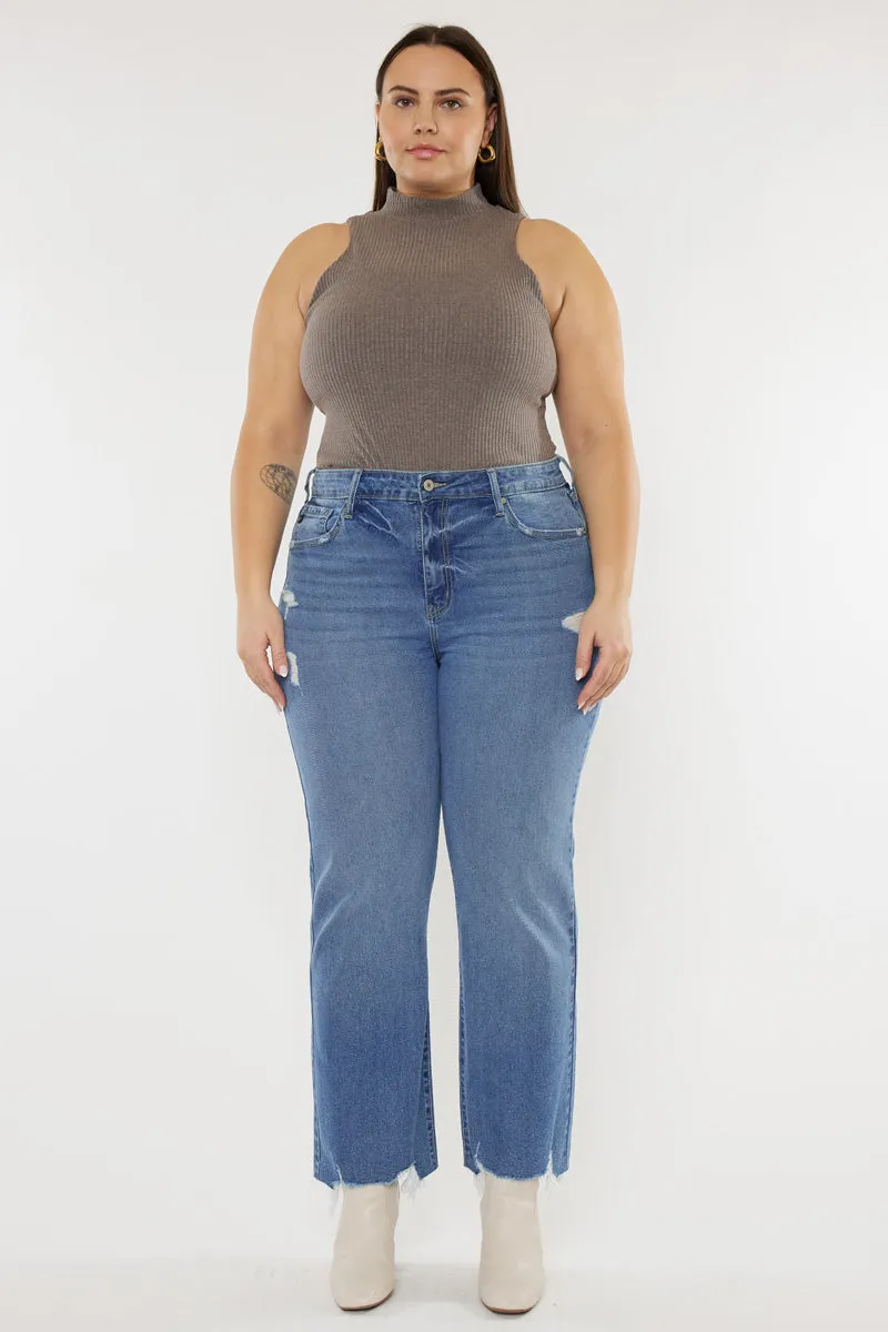 Cassiel High Rise Slim Wide Leg Jeans (Plus Size)