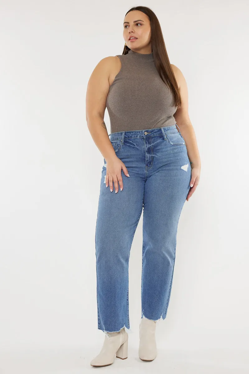 Cassiel High Rise Slim Wide Leg Jeans (Plus Size)