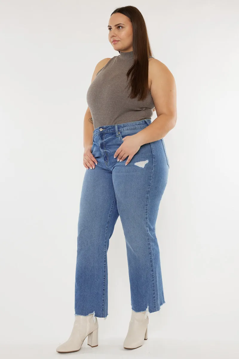 Cassiel High Rise Slim Wide Leg Jeans (Plus Size)