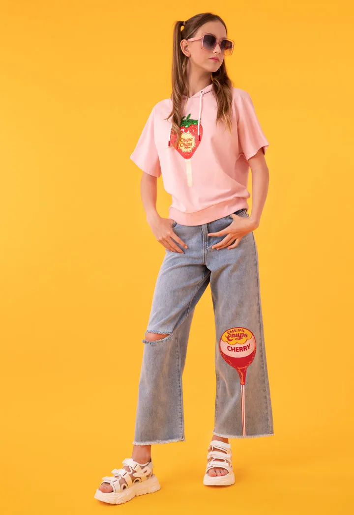 Chupa Chups Ripped Knee Denim Jeans