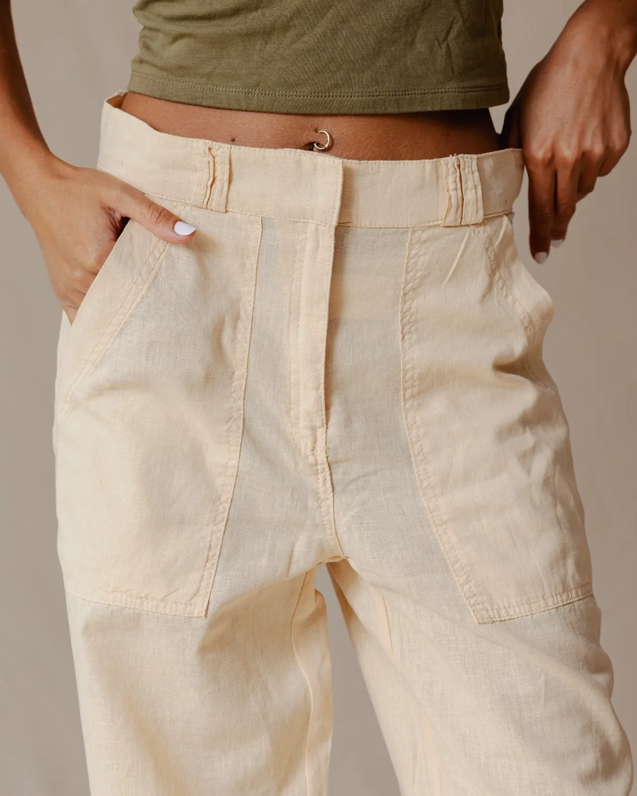 Classic Linen Pants Beige