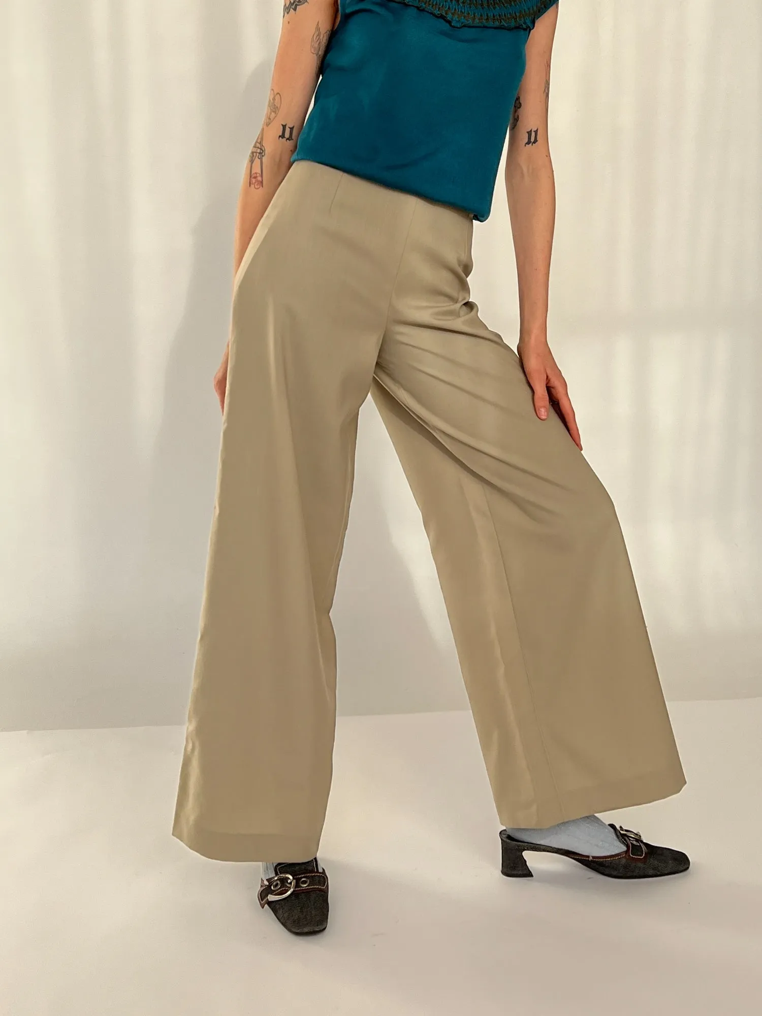 Claude Montana Taupe Wide Leg Pant (S)