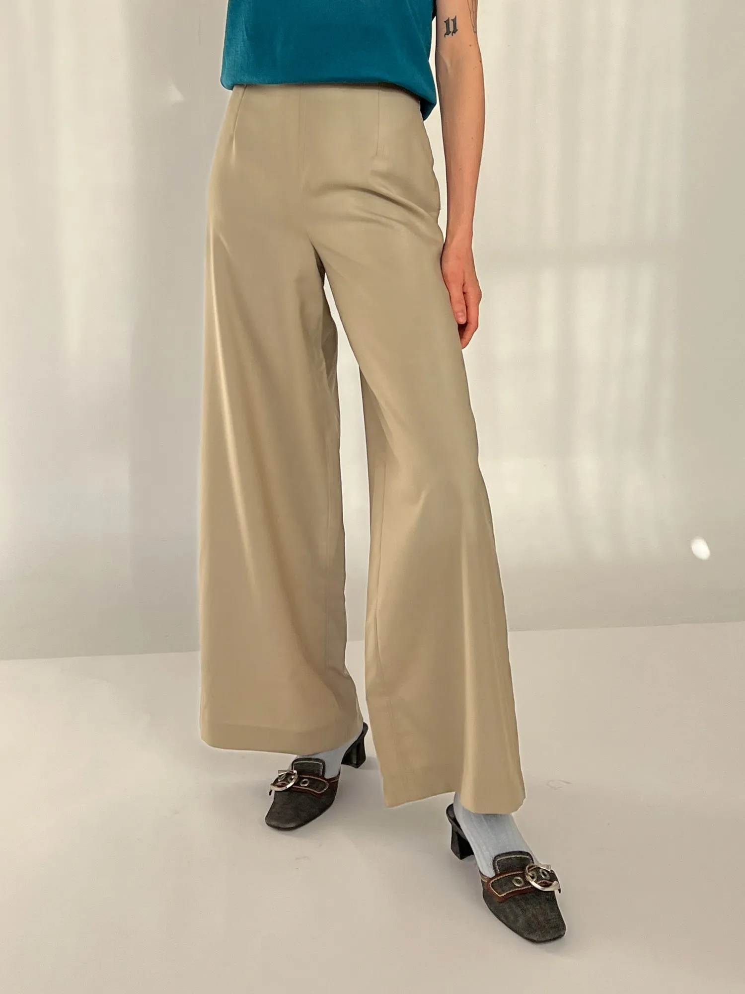 Claude Montana Taupe Wide Leg Pant (S)