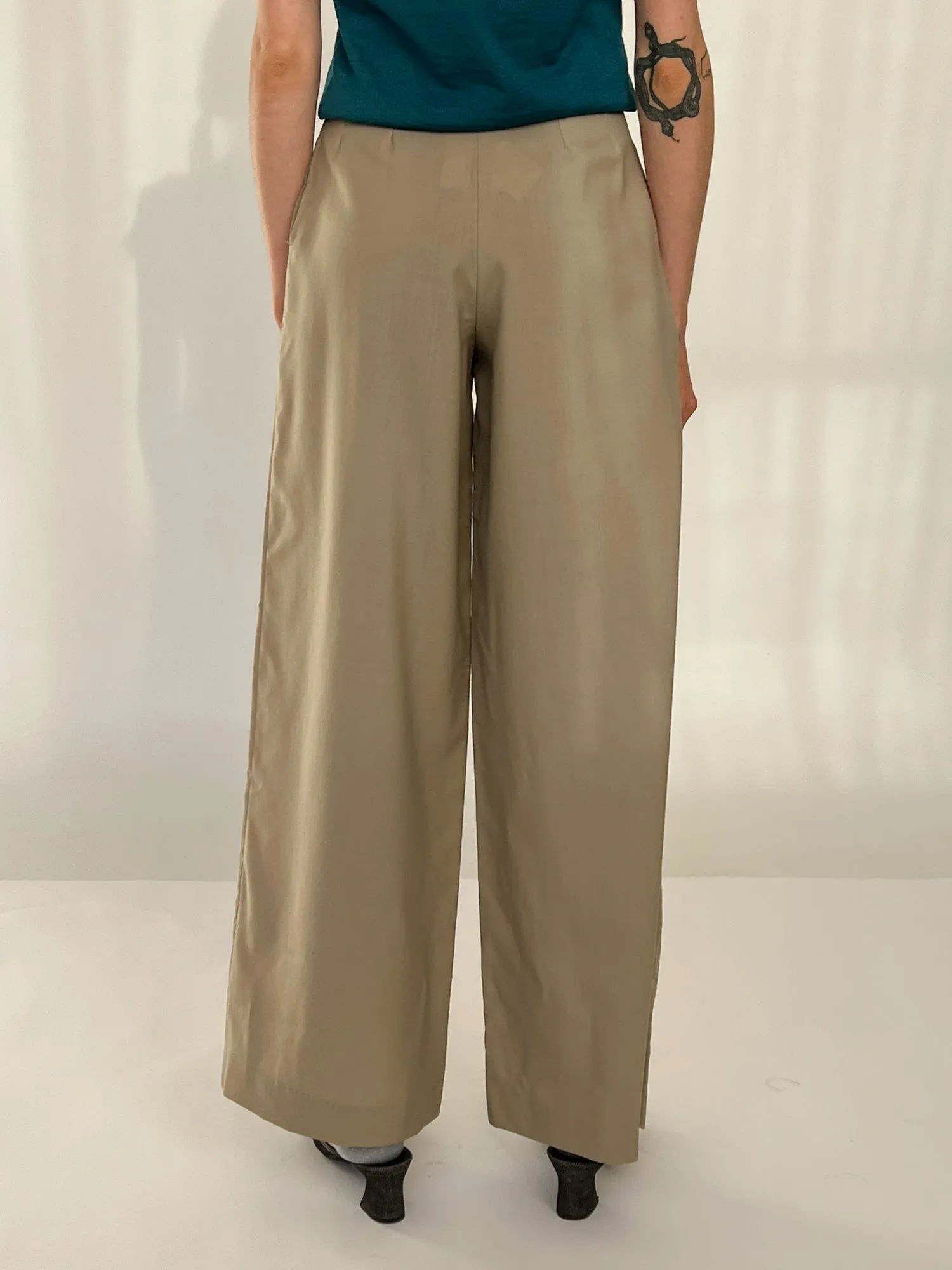 Claude Montana Taupe Wide Leg Pant (S)