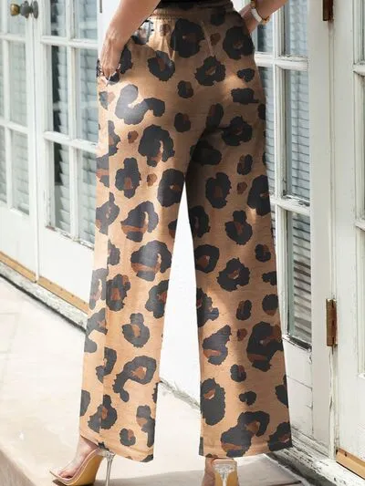 Comfy Chic Leopard Wide Leg Pants