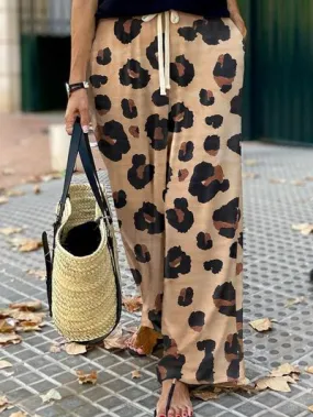 Comfy Chic Leopard Wide Leg Pants