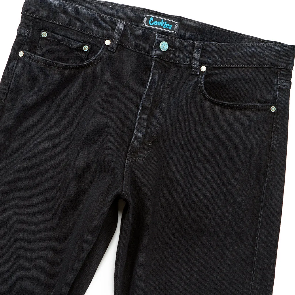 Cookies Relaxed Fit 5 Pocket Black Denim Jeans