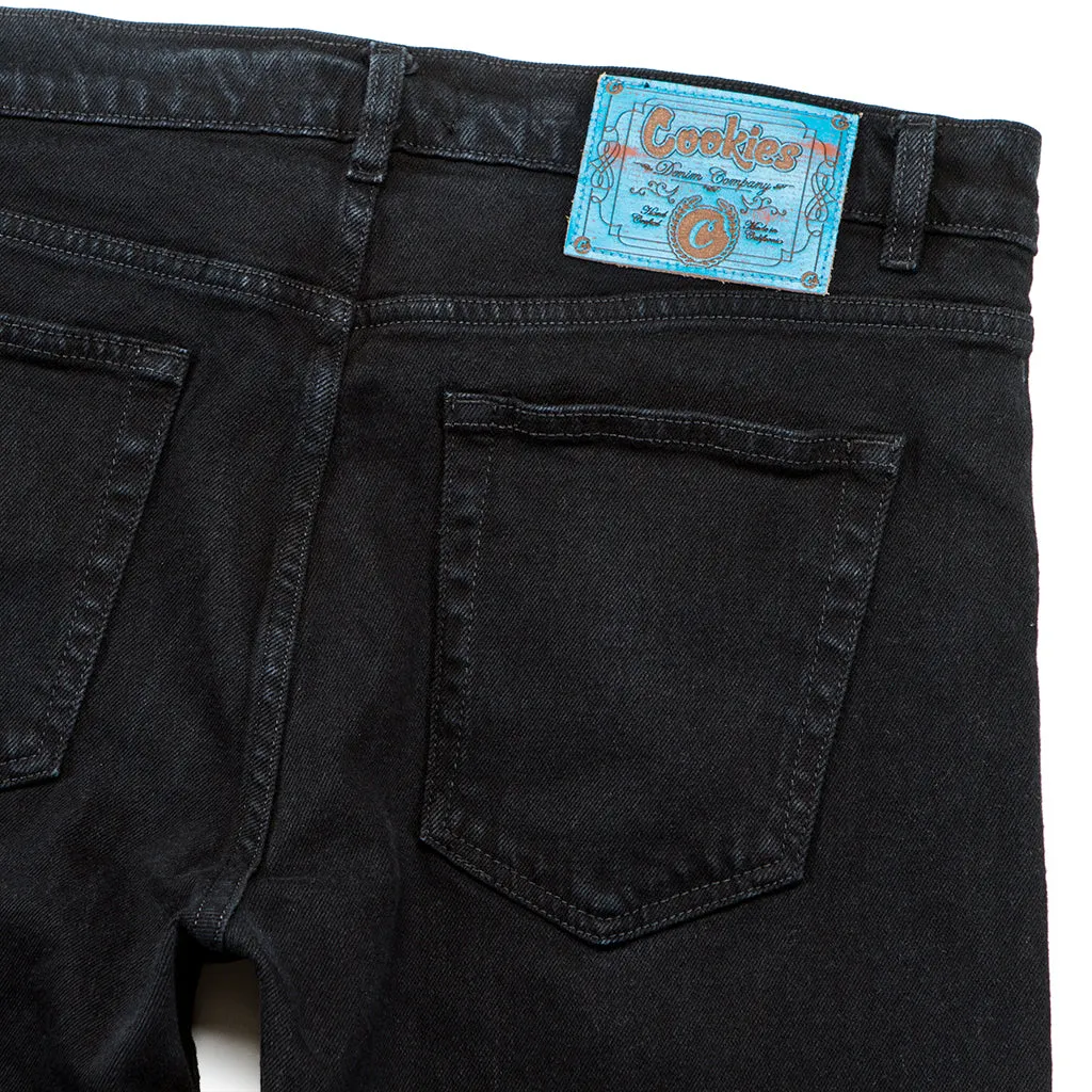 Cookies Relaxed Fit 5 Pocket Black Denim Jeans