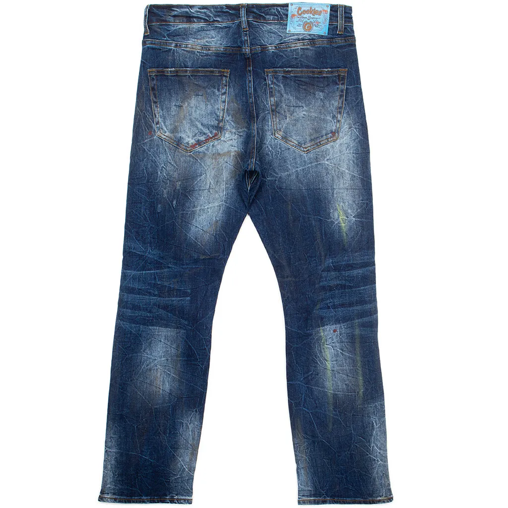 Core Modern Relaxed Medium Destroyed Indigo Denim Jeans