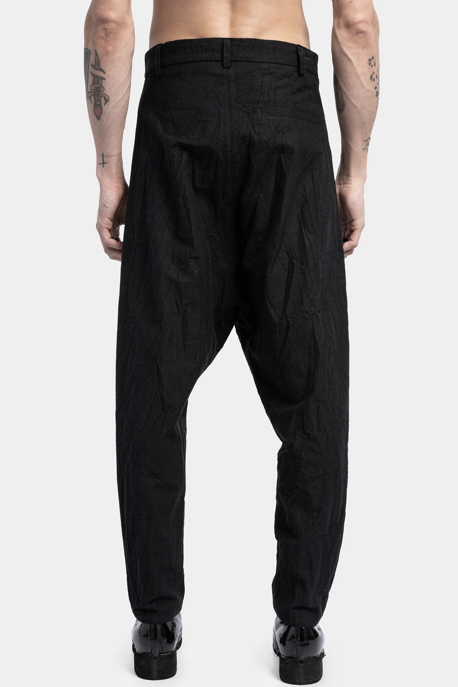 Crinkled linen blend pants