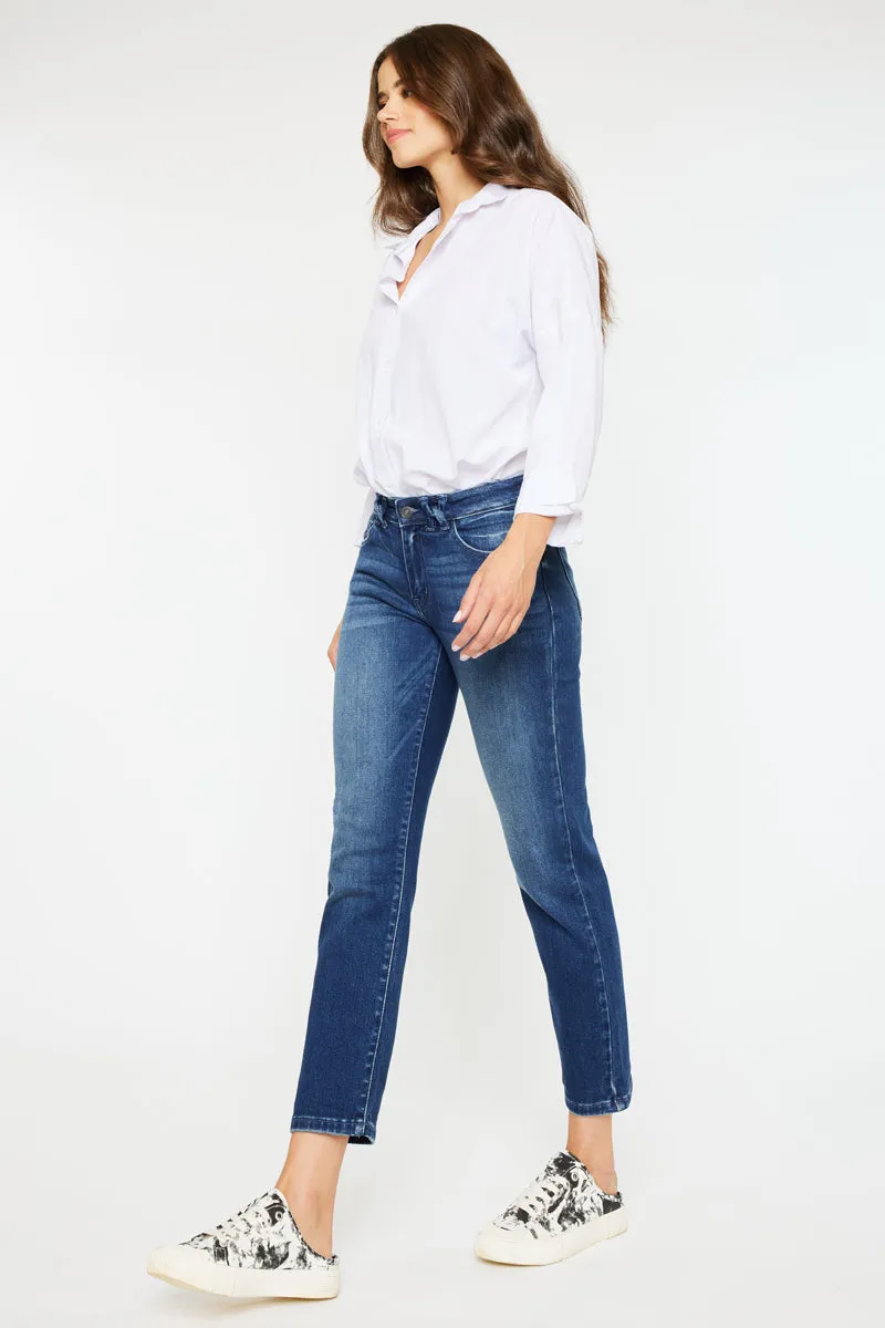 Dolores Mid Rise Slim Straight Leg Fit Jeans