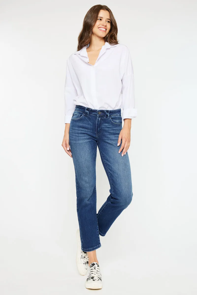 Dolores Mid Rise Slim Straight Leg Fit Jeans